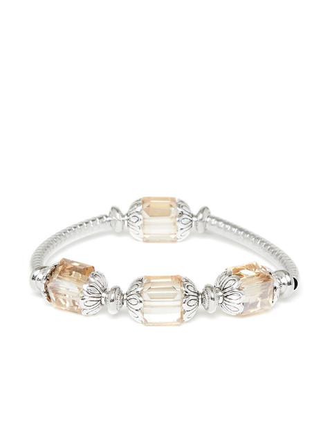 

ZeroKaata Yellow & Silver-Toned Bracelet Elasticated Bracelet