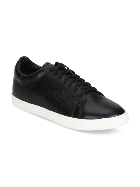 

Aditi Wasan Men Black Solid Perforated Vegan Leather Sneakers