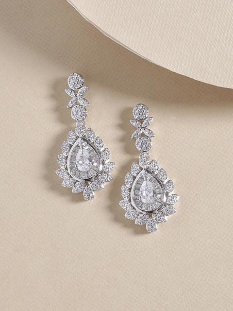 

Tistabene Rhodium-Plated White Contemporary Jhumkas