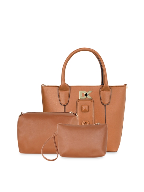 

Diana Korr Tan Brown Set Of 3 Solid Bags