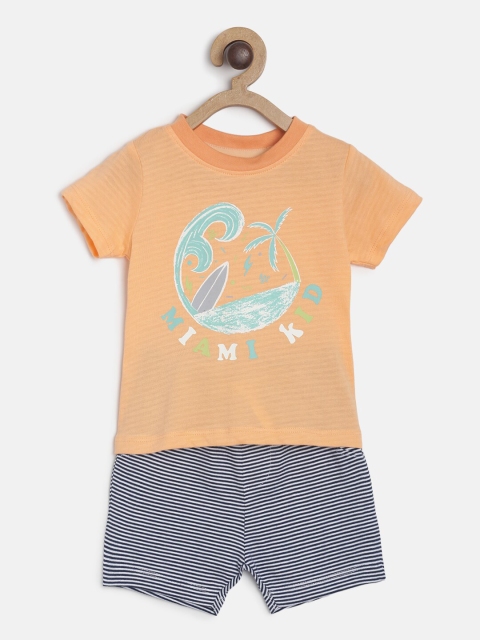 

MINI KLUB Boys Orange & Grey Printed T-shirt with Shorts