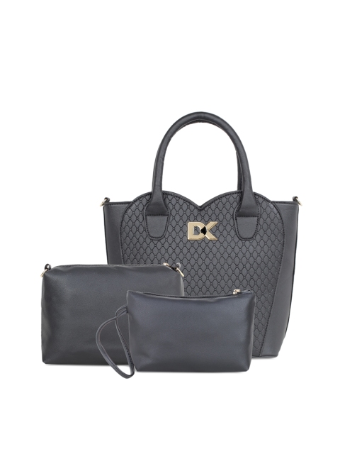 

Diana Korr Black Set of 3 Textured Handheld Bag