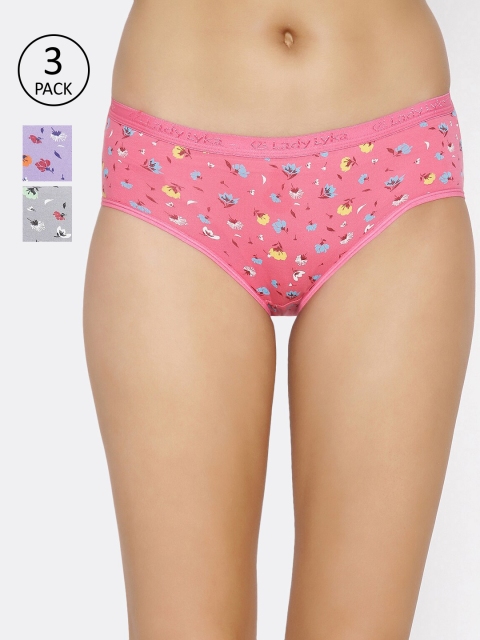 

Lady Lyka Women Pack Of 3 Printed Hipster Briefs VANITY-FAIR-10, Purple