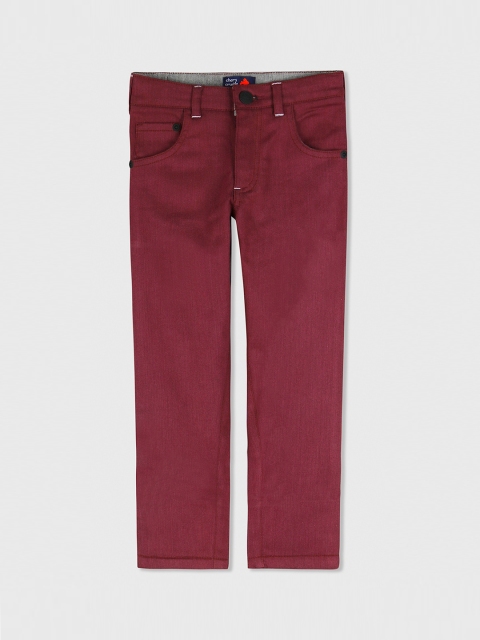 

Cherry Crumble Boys Maroon Classic Regular Fit Solid Chinos