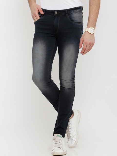 

Rex Straut Jeans Men Black Skinny Fit Mid-Rise Clean Look Stretchable Jeans