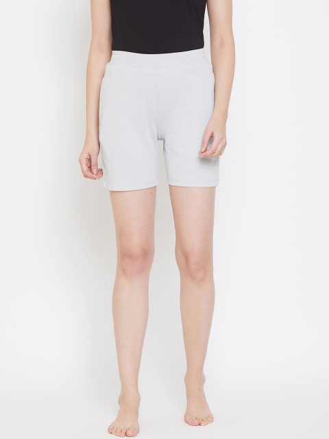 

Okane Women Grey Solid Lounge Shorts