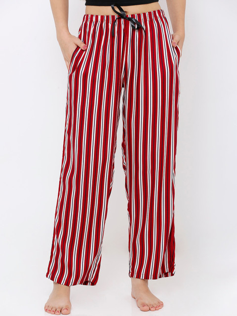 

Heart 2 Heart Women Red & White Striped Ribbon Lounge Pants