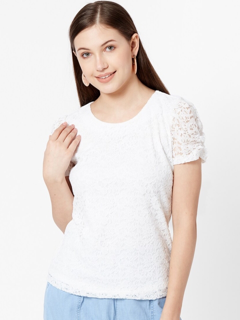 

Kraus Jeans Women White Lace Top