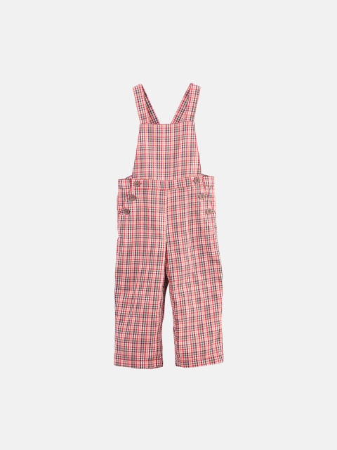 Beebay Infant Boys Pink & Green Checked Dungarees
