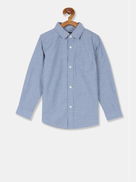 

The Childrens Place Boys Blue Regular Fit Printed Casual Shirt