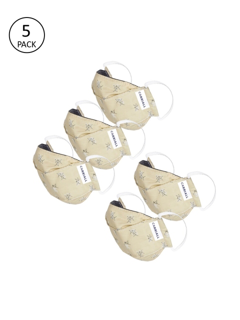 

CARRIALL Unisex Pack of 5 Pcs Yellow Reusable 3-Ply Protective Outdoor Masks