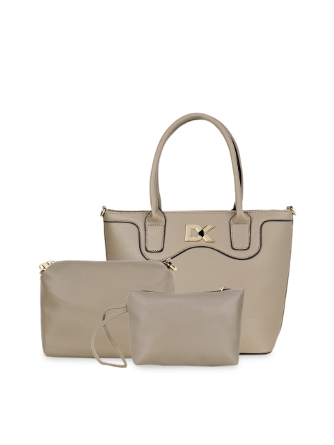 

Diana Korr Women Set of 3 Khaki Solid Handbags