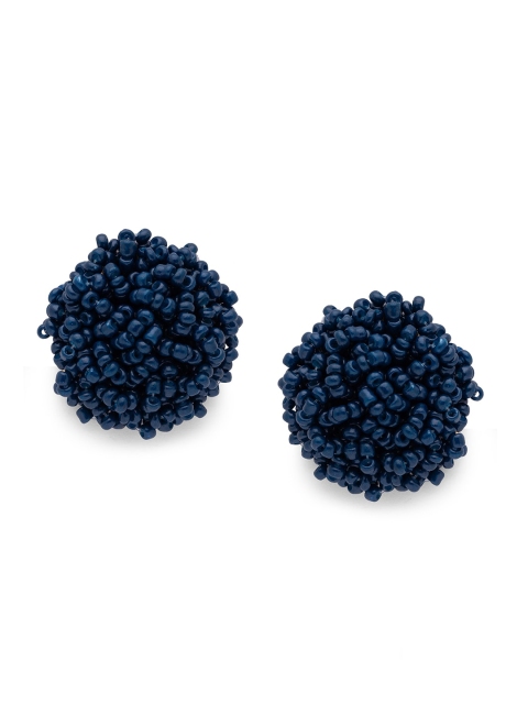 

Globus Navy Blue & Gold-Toned Circular Studs