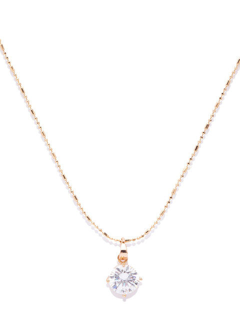 

Globus Gold-Plated Zircon Studded Delicate Necklace