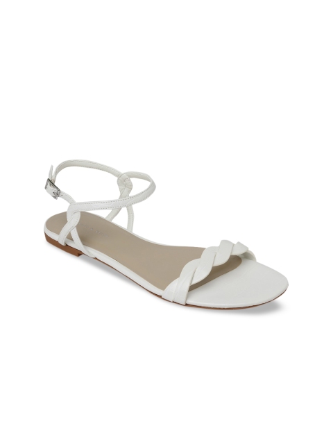 

CHARLES & KEITH Women White Solid Open Toe Flats