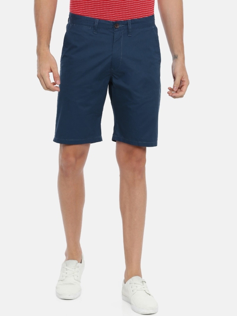 

Breakbounce Men Navy Blue Solid Slim Fit Chino Shorts