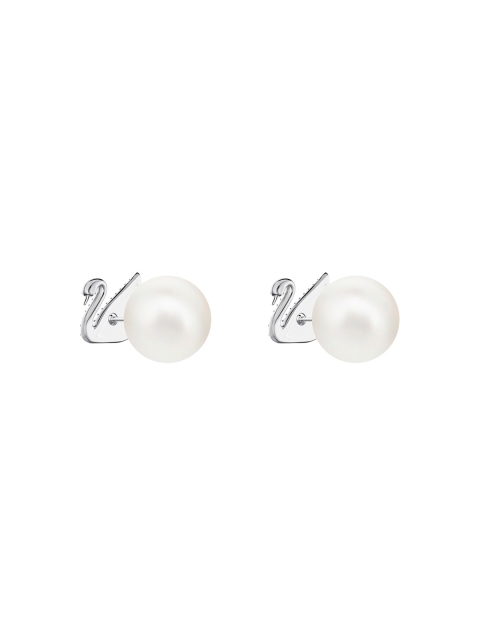 

SWAROVSKI White Rhodium-Plated Iconic Swan Stud Pierced Earrings