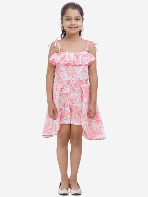 

Fairies Forever Girls White Printed Fit and Flare Dress