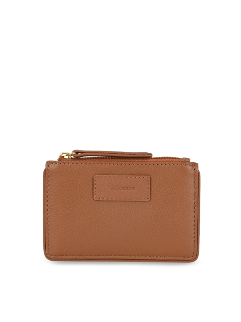 

Calvadoss Women Tan Textured Card Holder