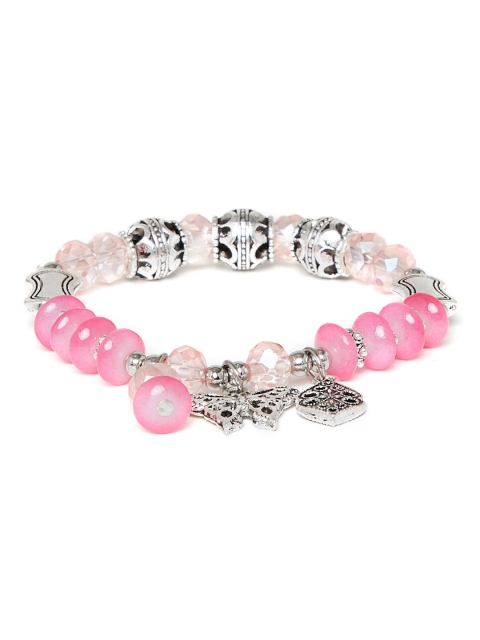 

ZeroKaata Pink and Silver Butterfly Charm Bracelet