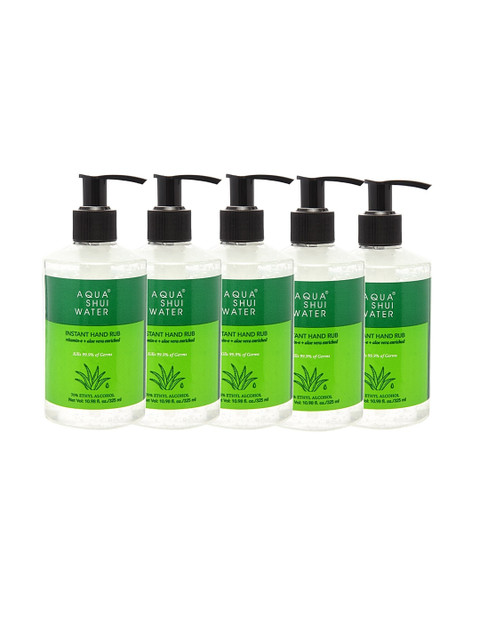 

Aqua Shui Water Pack Of 5 70% Alcohol Instant Hand Rub Sanitizers, White