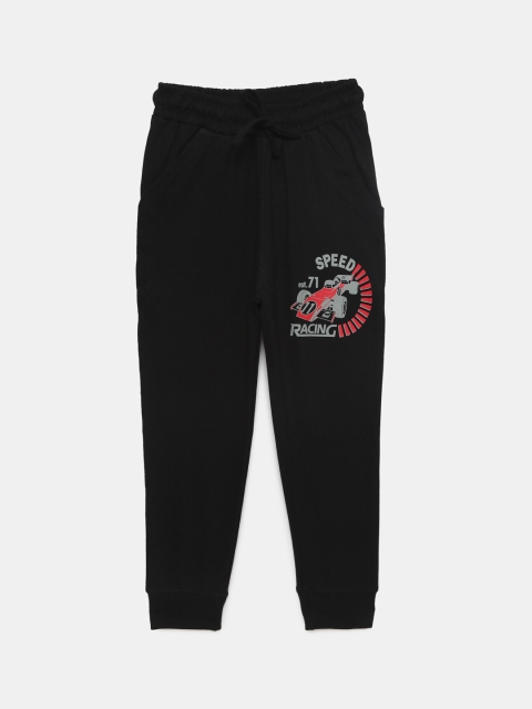 

mackly Boys Black Solid Lounge Pants