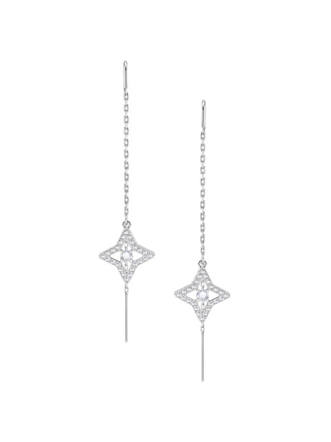 

SWAROVSKI Ladies Rhodium-Plated Sparkling Earrings, Silver