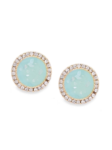 

Globus Gold-Toned & Sea Green Circular Studs