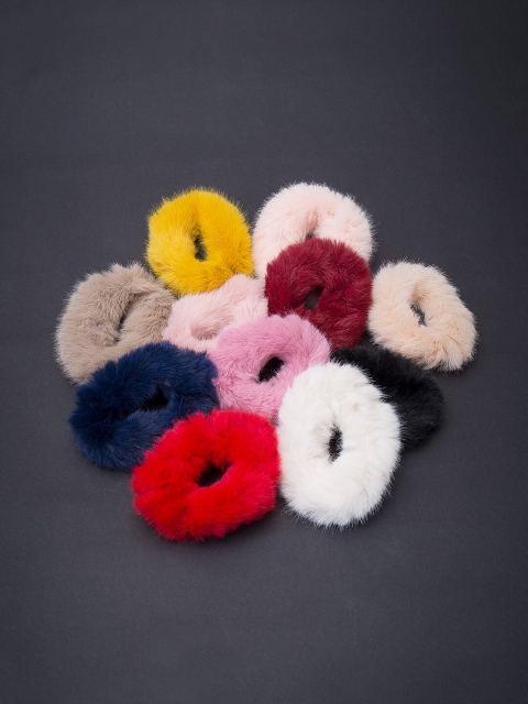 

Golden Peacock Pack of 11 Fur Ponytail Holders, Yellow