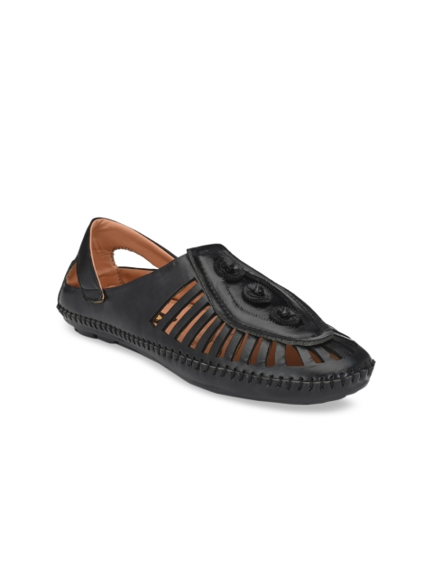 

Big Fox Men Black Lightweight Solid Comfort Sandals