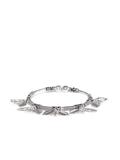 

ZeroKaata Silver-Plated Oxidized German Silver Tribal Charm Bracelet