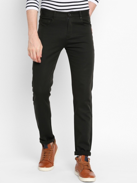 

Rex Straut Jeans Men Green Tapered Fit Mid-Rise Clean Look Stretchable Jeans
