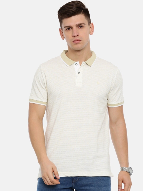 

Classic Polo Men Cream-Coloured Solid Polo Collar T-shirt