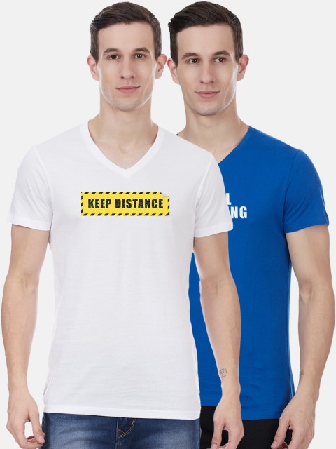 

Free Authority Men White Solid V-Neck T-shirt
