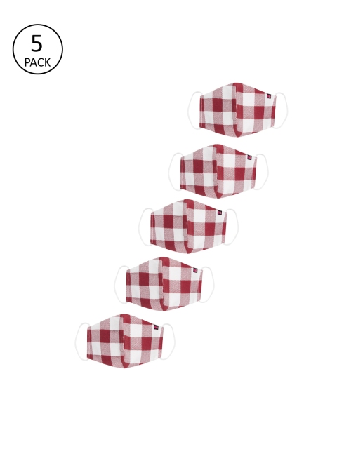 

Clovia Unisex Pack Of 5 3-Ply Reusable Duckbill Fit Cloth Masks, Maroon