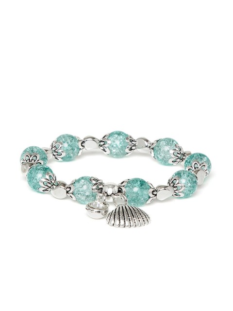 

ZeroKaata Green & Silver-Toned Charm Bracelet