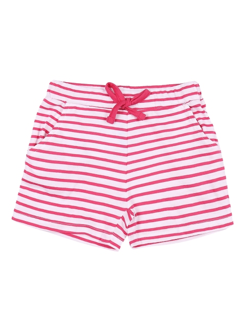

Pantaloons Junior Girls Pink Striped Regular Fit Regular Shorts