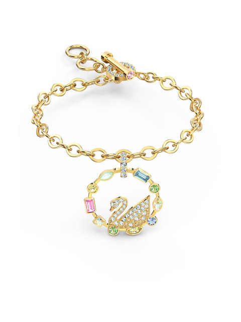 

SWAROVSKI Gold-Plated Rainbow Swan Bracelet
