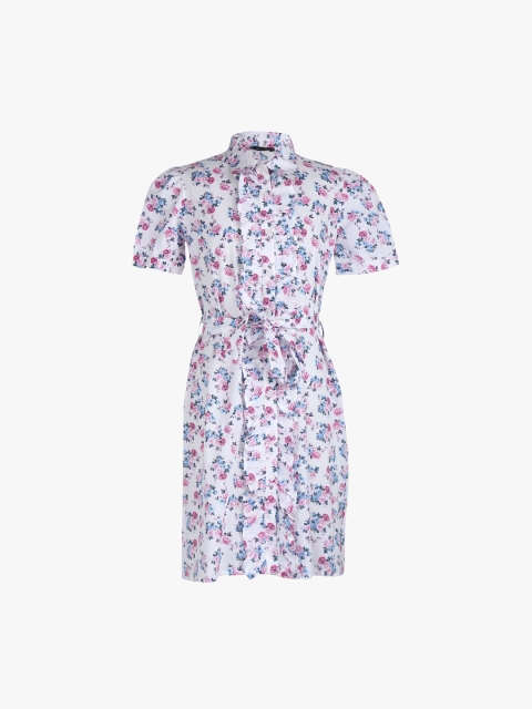 

Tiddlywings Girls White Printed Shirt Dress