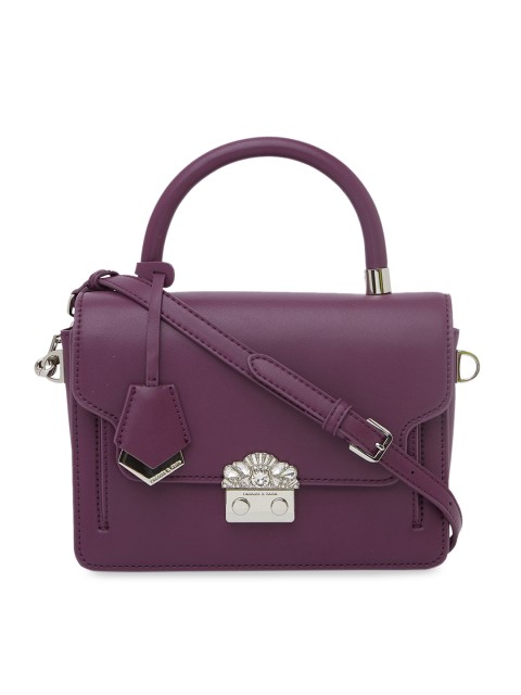 

CHARLES & KEITH Purple Solid Satchel