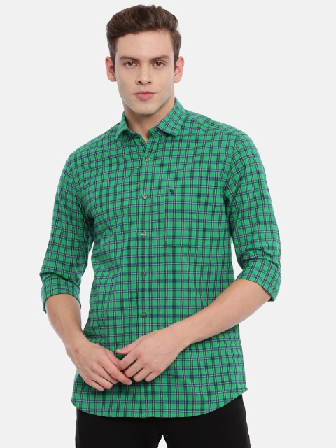 

Classic Polo Men Green Slim Fit Checked Casual Shirt