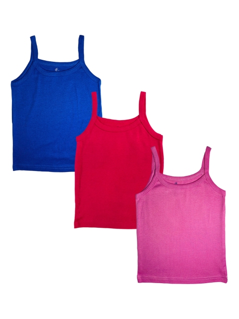 

KiddoPanti Girls Pack Of 3 Solid Tank Tops AW20GTT001, Pink