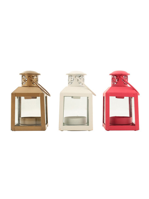 

Chumbak Set of 3 Multicoloured Tealight Candle Holders, Multi