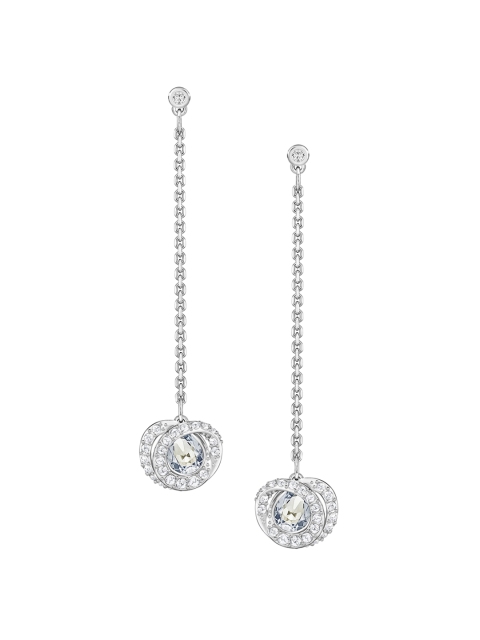 

SWAROVSKI Teal Blue Generation Long Earrings Rhodium Plated