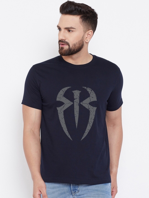 

wesquare Men Navy Blue Spiderman Printed Round Neck T-shirt