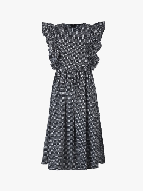 

Tiddlywings Girls Black & White Printed Maxi Dress