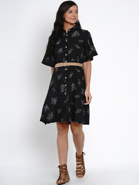 

Deal Jeans Women Black Printed Shirt Dress