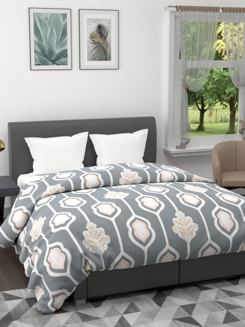 

BIANCA Grey & Beige Ethnic Motifs AC Room 120 GSM Double Bed Comforter