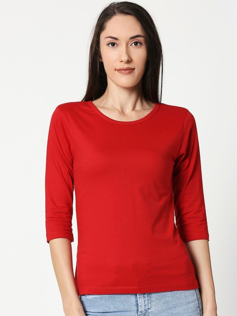 

Bewakoof Women Red Printed Round Neck T-shirt