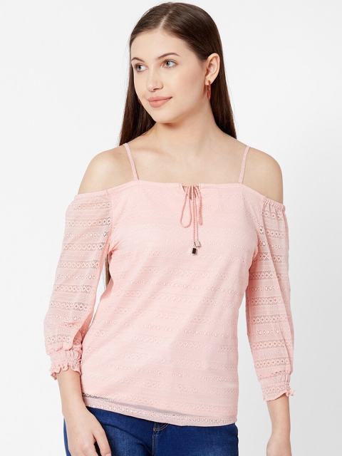 

Kraus Jeans Women Peach-Coloured Self Design Top
